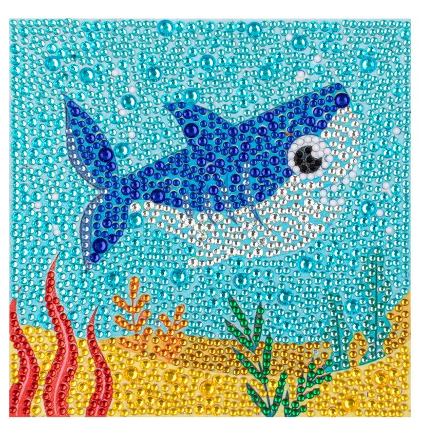 Série pour enfants-| requin | Cristal strass plein diamant peint-(sans cadre)