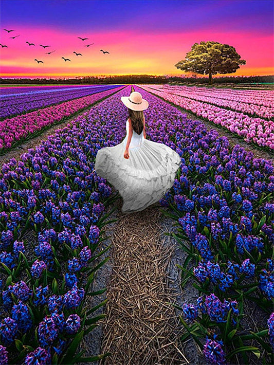 Purple lavender garden | Full Round Diamond Painting Kits (30 x 30)