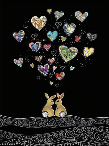 Embroidery animals on black background | Full Round Diamond Painting Kits（30x40）