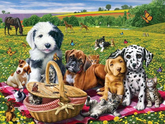 Dog party | Full Round Diamond Painting Kits (30 x 40)