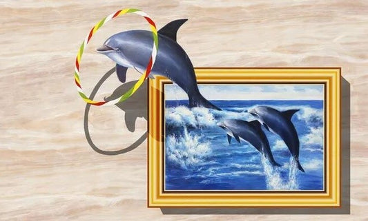Dolphin | Full Round Diamond Painting Kits（30x40）