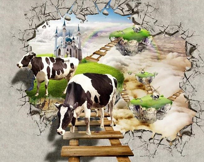 Vaches | Kits complets de peinture au diamant rond (30x40)