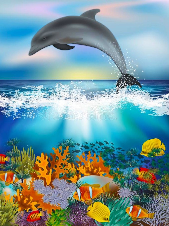 Dolphin series | Full Round Diamond Painting Kits (30 x 40)