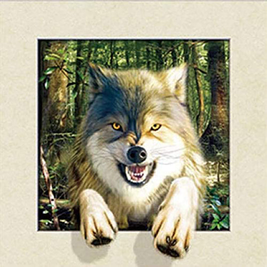 Loup | Kits complets de peinture au diamant rond (30x30)