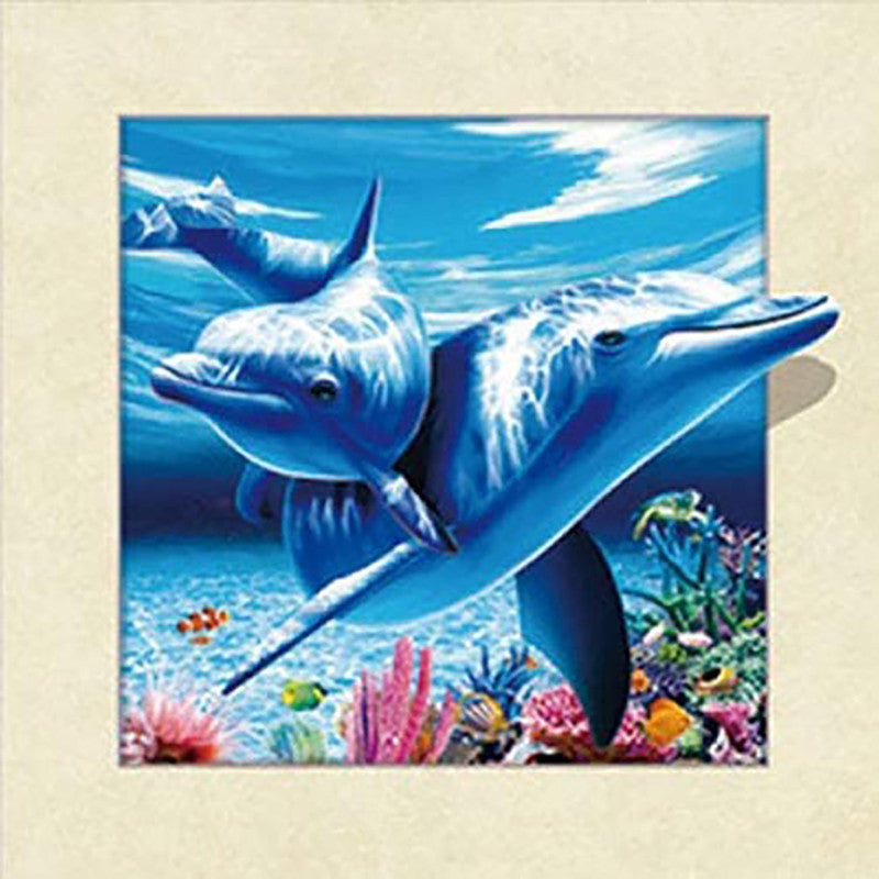 Dolphin | Full Round Diamond Painting Kits（30x30）