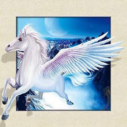 Cheval volant | Kits complets de peinture au diamant rond (30x30)