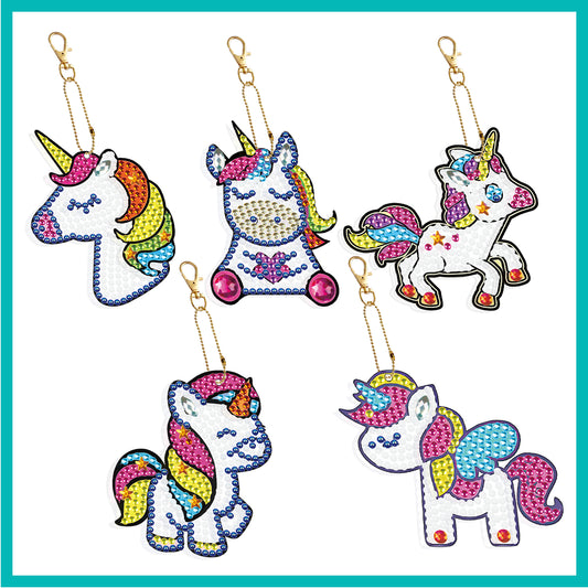 DIY keychain | Unicorn | Double-sided | Five Piece Set