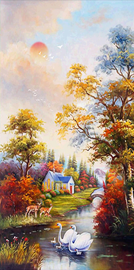 Landschaft | Vollständige runde Diamond Painting Kits | 45*85cm