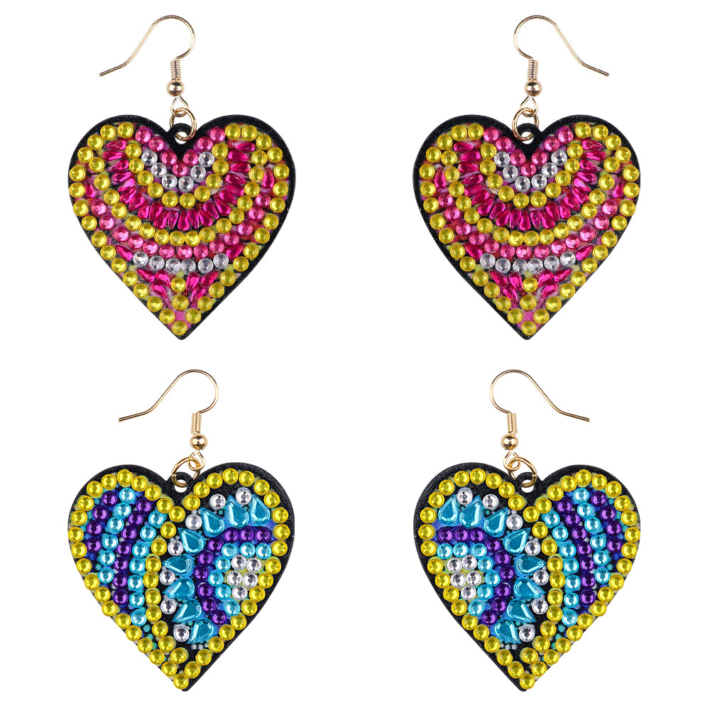 DIY Diamond Painting Earrings Handmade heart