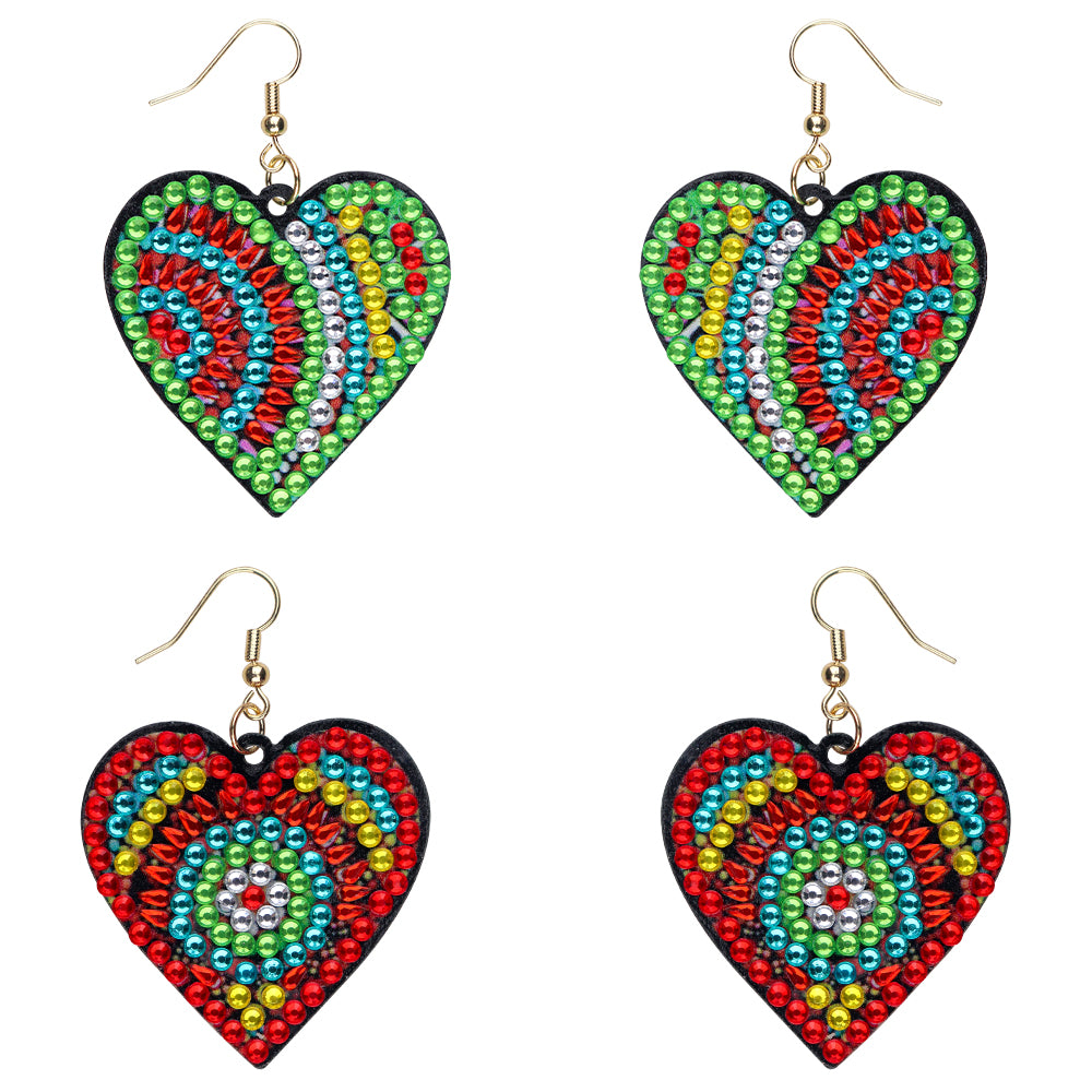 DIY Diamond Painting Earrings Handmade heart