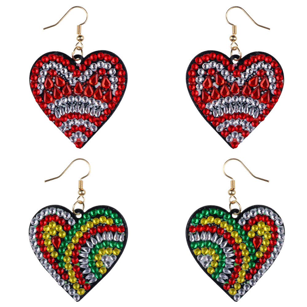 DIY Diamond Painting Earrings Handmade heart