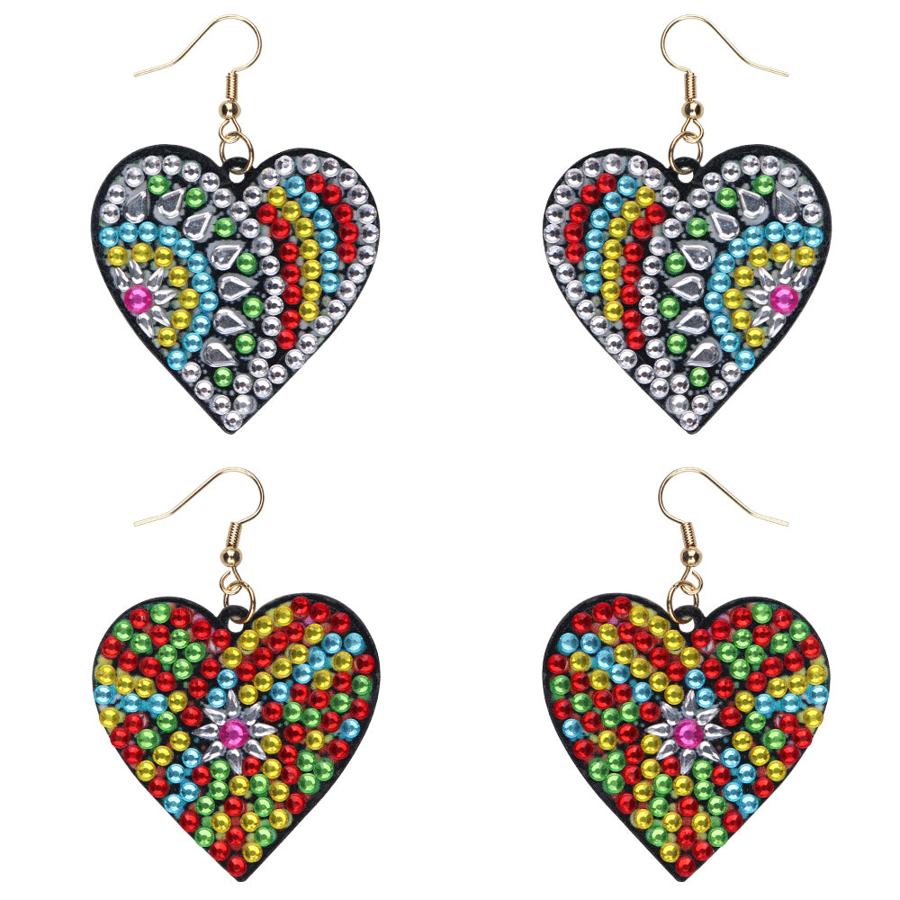 DIY Diamond Painting Earrings Handmade heart