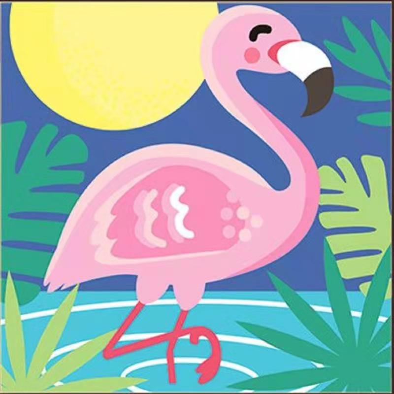 flamant rose | Kits de peinture diamant strass cristal pour enfants