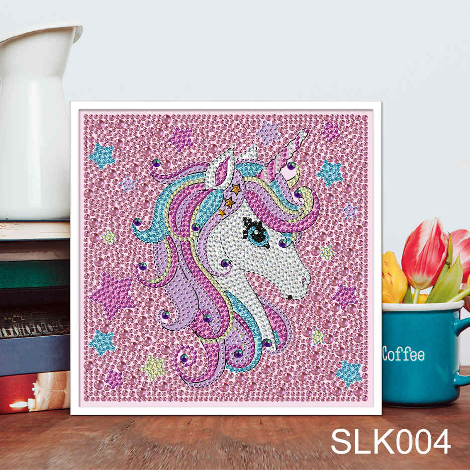 Einhorn | Crystal Strass Diamond Painting Kits für Kinder | 18 x 18 cm