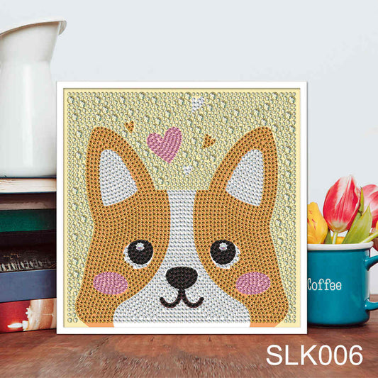 Hund | Crystal Strass Diamond Painting Kits für Kinder | 18 x 18 cm