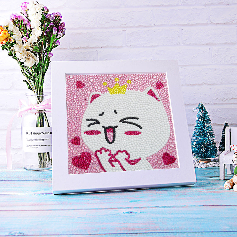 Chat | Kits de peinture diamant strass cristal pour enfants