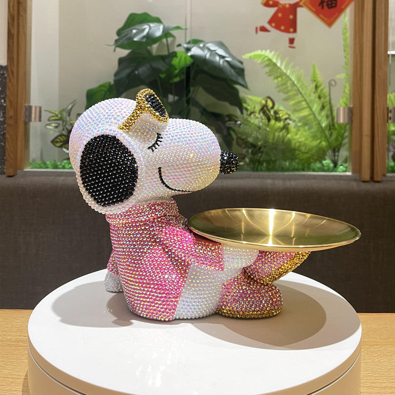 DIY Snoopy - Tirelire avec strass en cristal et peinture au diamant (sans colle)