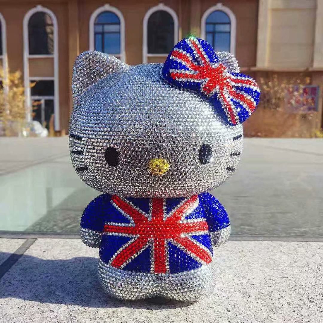 DIY Hellow Kitty - Crystal Rhinestone Full Diamond Painting Piggy Bank (No glue)