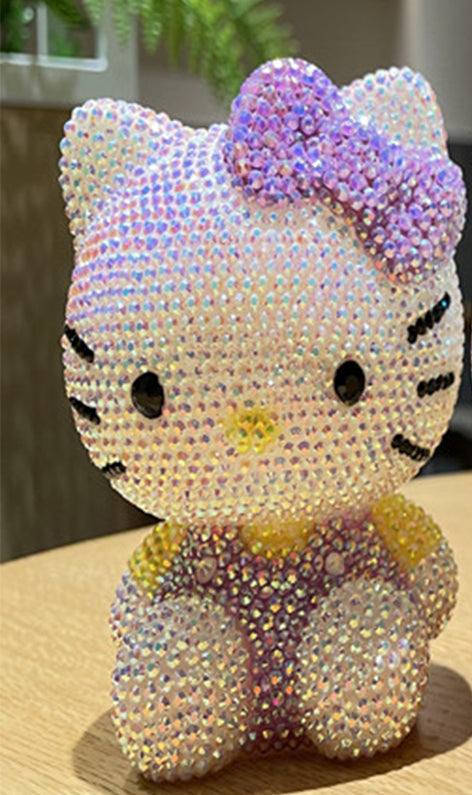 DIY Hellow Kitty - Crystal Rhinestone Full Diamond Painting Piggy Bank (No glue)