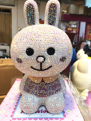 DIY Brown Bear and Honey Bunny - Crystal Rhinestone Full Diamond Painting Piggy Bank (No glue)