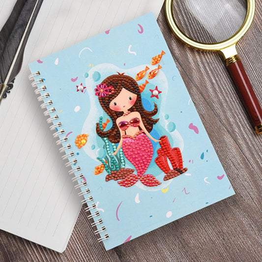 5D Notebook DIY  Special Shape Rhinestone Diary Book | Mermaid