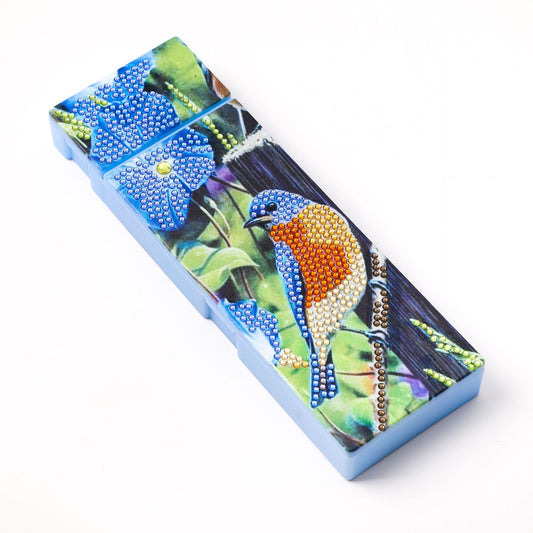 DIY special-shaped diamond painting pencil case | Bird