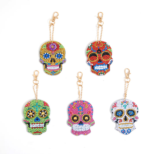 DIY keychain | Skull | Double-sided | Five Piece Set