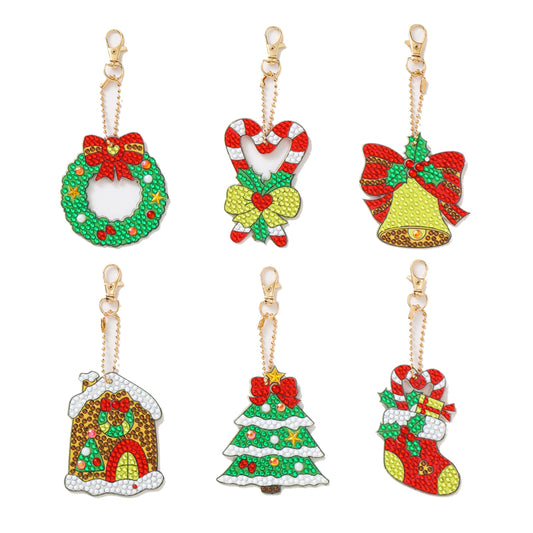 DIY keychain | Christmas | Double-sided | Six Piece Set