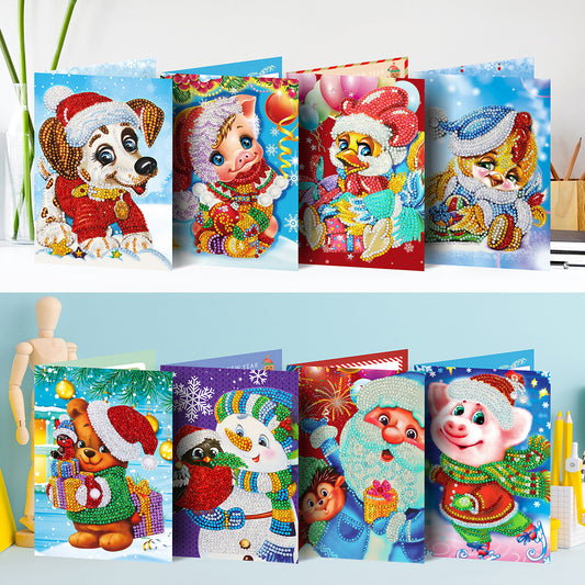 8 Pcs Set DIY Diamond Painting Greeting Cards