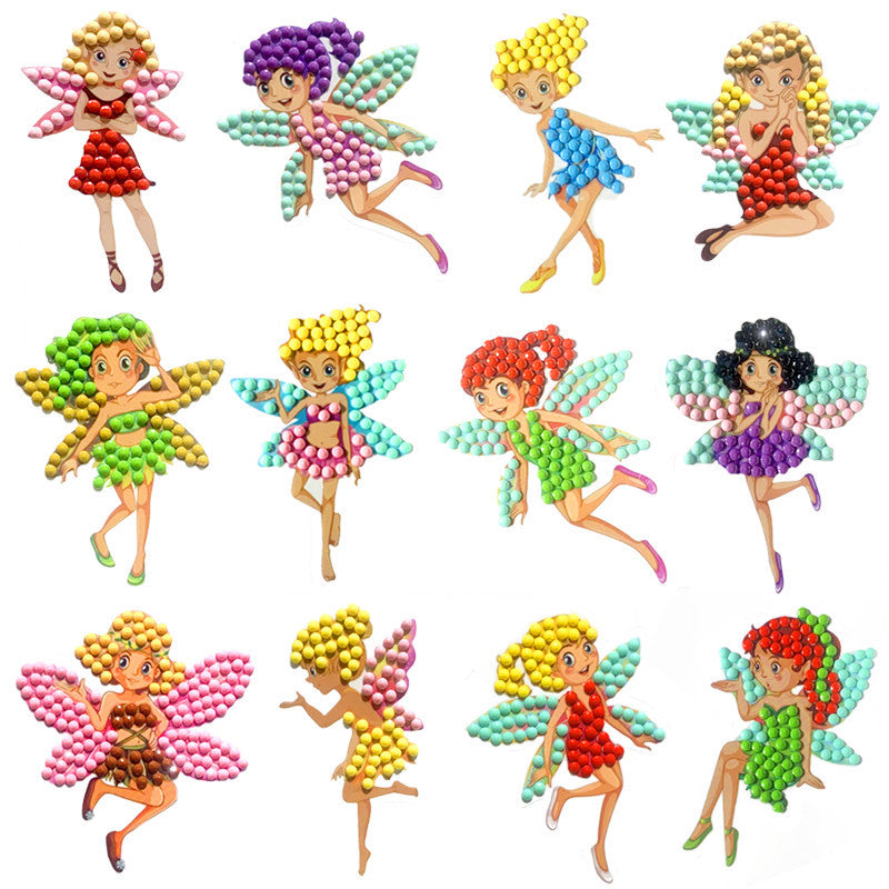 12pcs Round Diamond Painting Stickers Wall Sticker | Tinker Bell