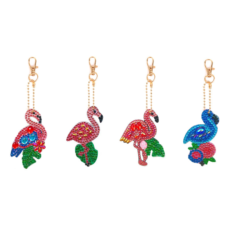 DIY Schlüsselanhänger | Flamingos | 4-teiliges Set 