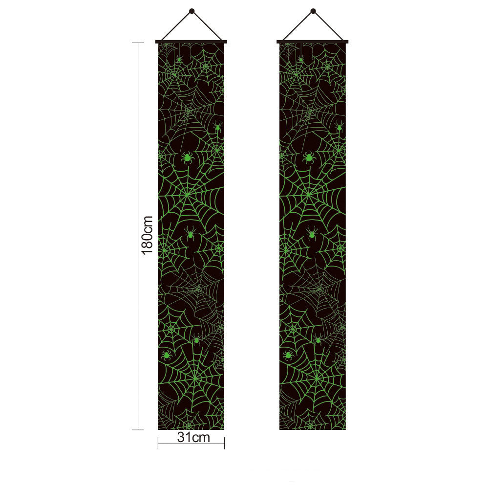 DIY Halloween Luminous Couplet Banner Party Decor Curtain | Spider