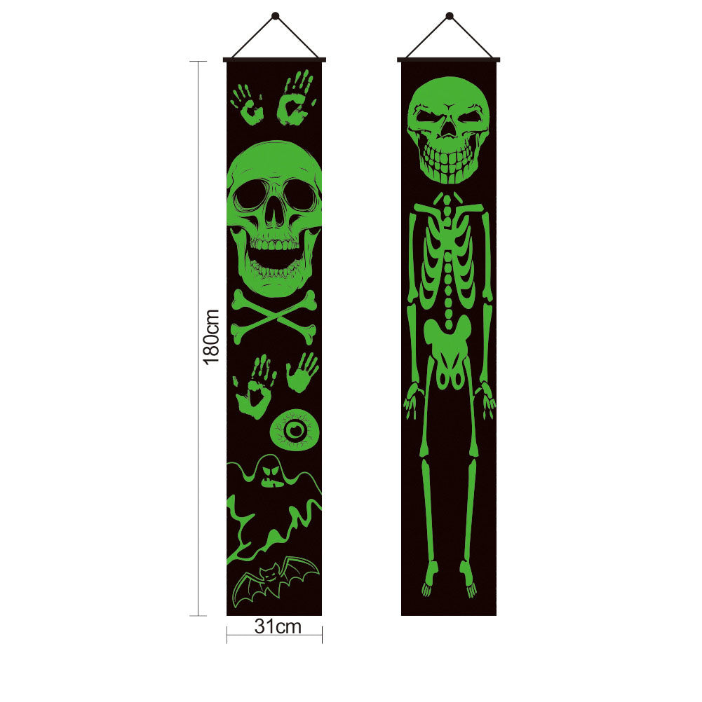 DIY Halloween Luminous Couplet Banner Party Decor Curtain | Spider