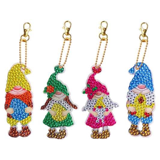 DIY Diamond Painting Keychain | Gnome | 4 Piece Set