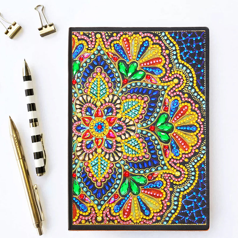 DIY Notebook Special Shape Rhinestone Diary Book | Mandala