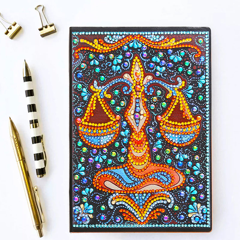 DIY Notebook Special Shape Rhinestone Diary Book | Libra