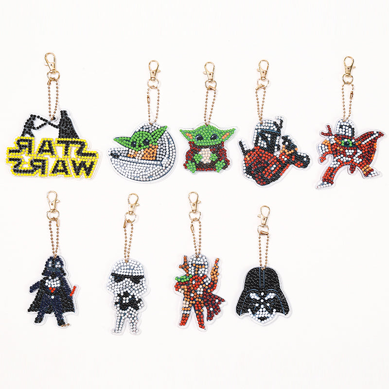 DIY Diamond Painting Keychain | Star Wars | 9 Piece Set