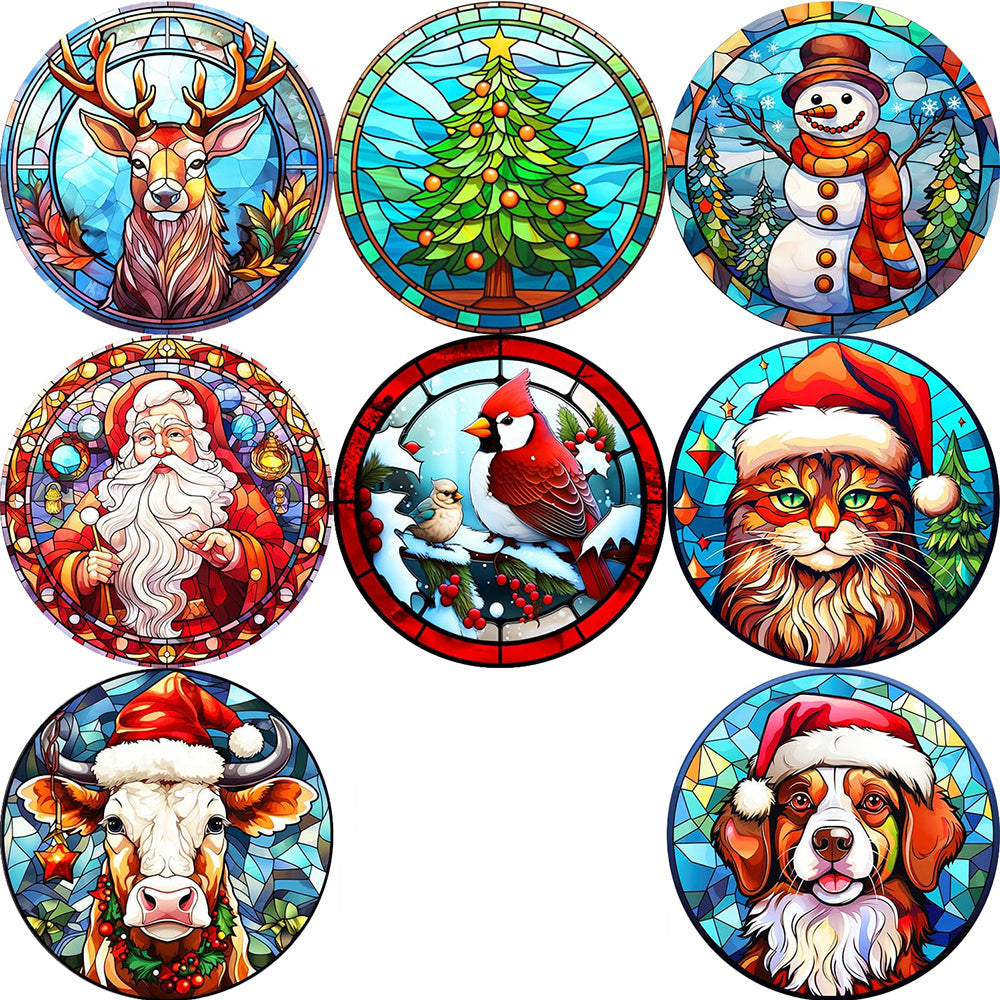 8 pcs set DIY Special Shaped Diamond Painting Coaster  | Christmas（no holder）