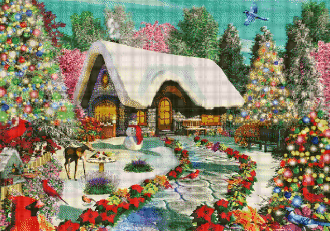 Full Round/Square Diamond Painting Kits | Christmas Snow Scene