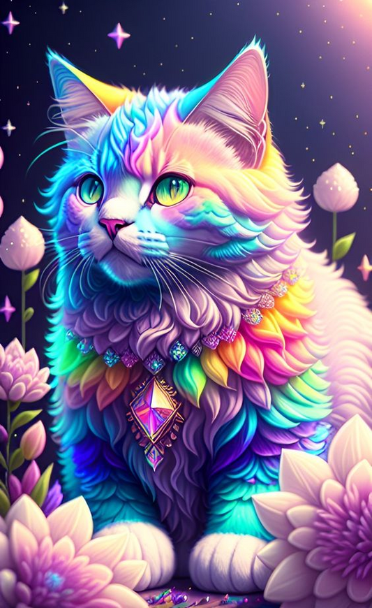 AB Diamond Painting  |  Colorful Cat