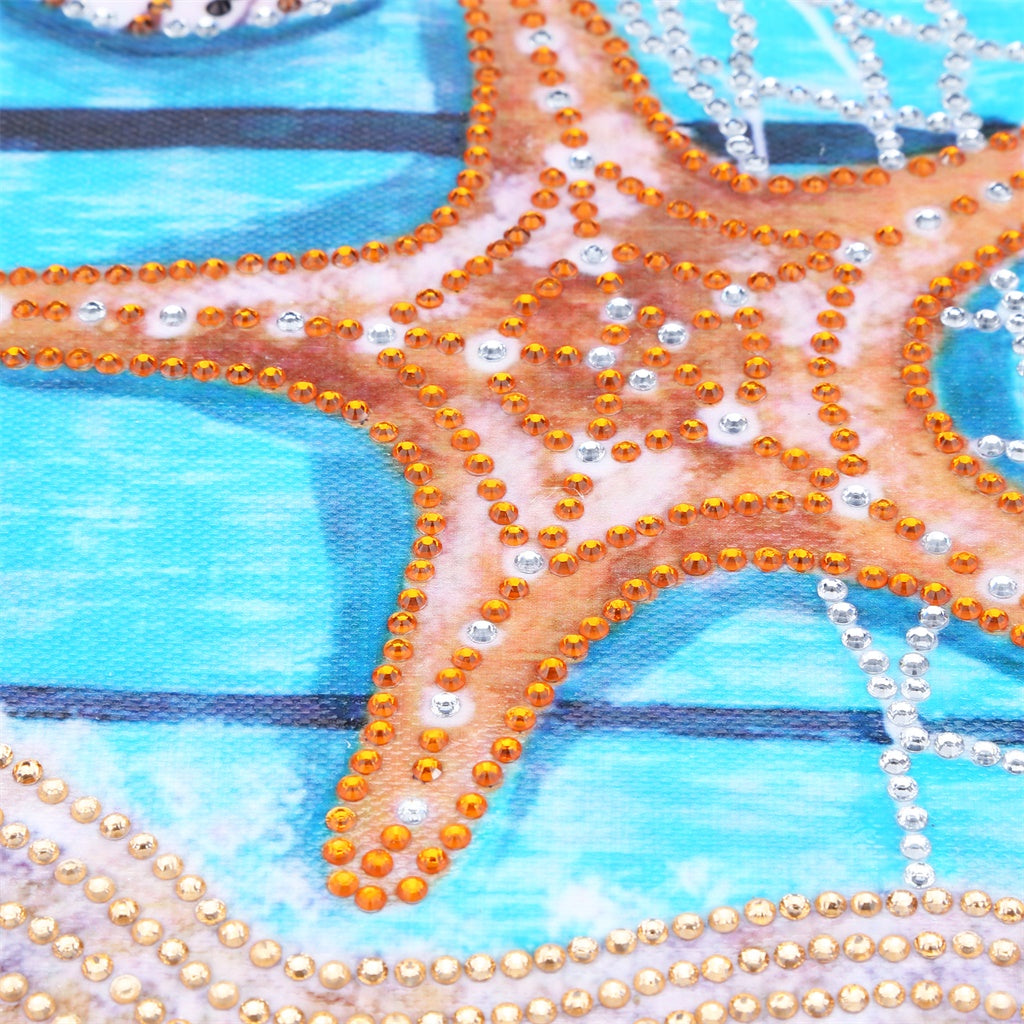 Starfish  | Crystal Rhinestone  | Full Round Diamond Painting Kits
