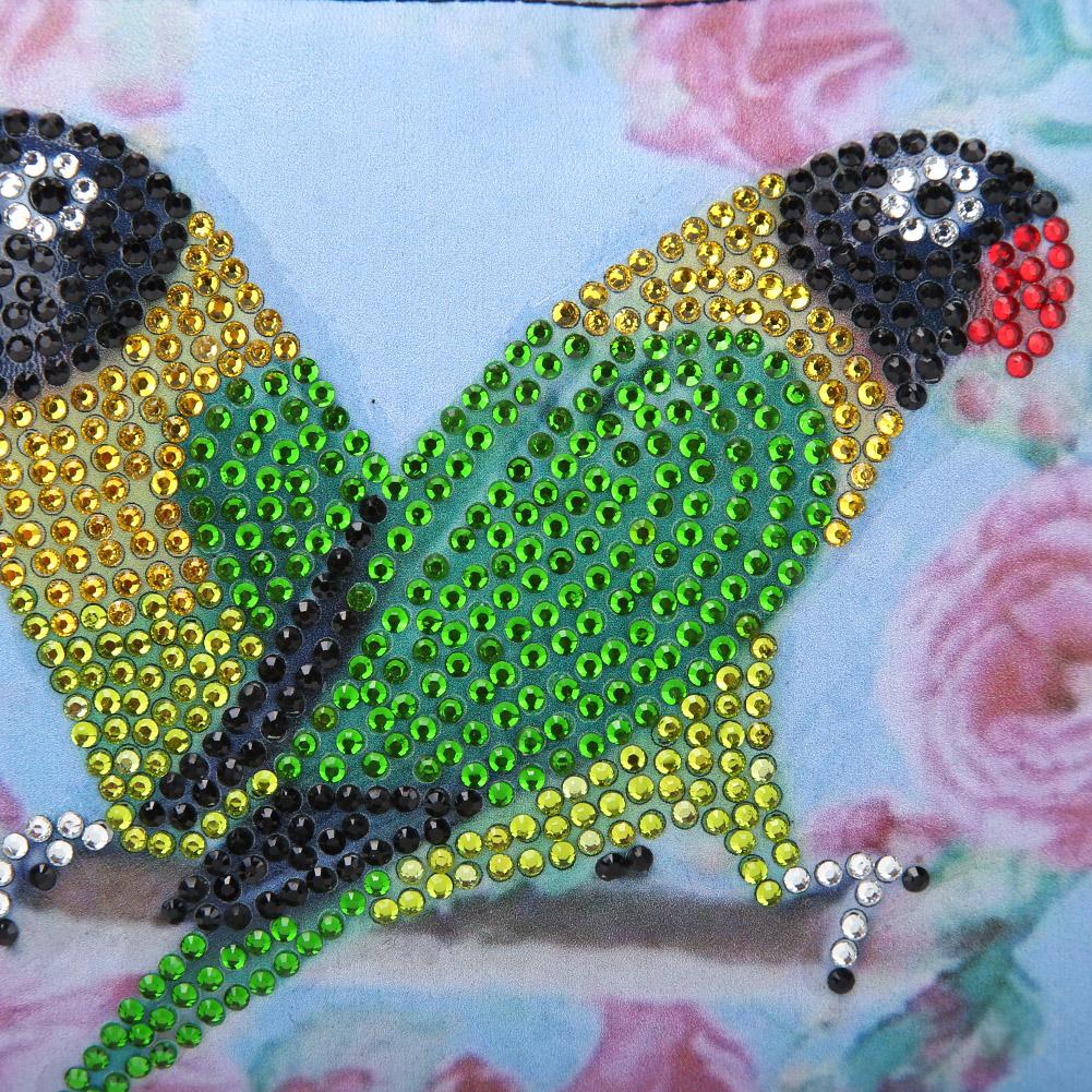 DIY perroquet en forme de diamant peinture sac de dame chaîne à une épaule
