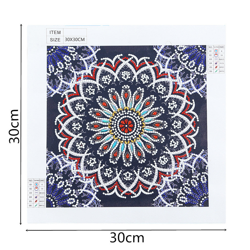 Abstract Art Mandala Flower | Luminous Diamond Painting Kits