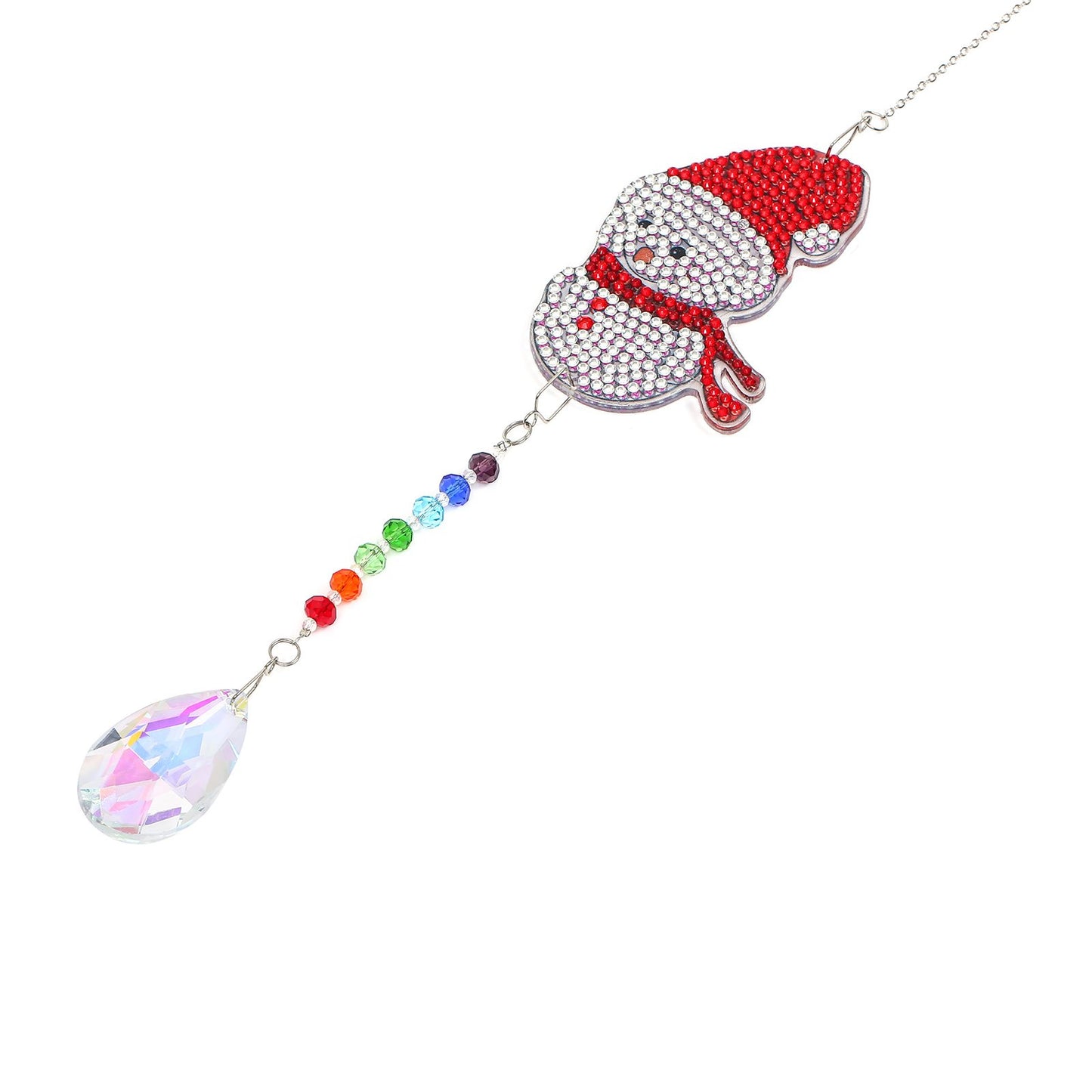 DIY Weihnachtsschneemann Crystal Diamond Painting Lichtabsorbierender Schmuck Windspiel Anhänger