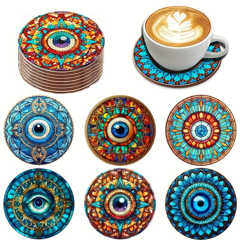 6 pcs set DIY Special Shaped Diamond Painting Coaster  | Eye（no holder）