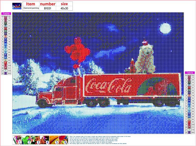 Camion Coca-Cola | Kits complets de peinture au diamant rond