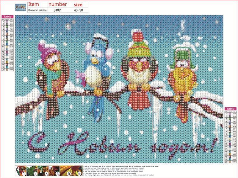 Christmas Birds | Full Round Diamond Painting Kits