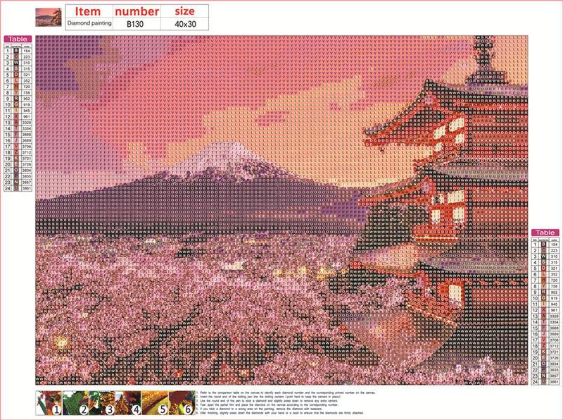 Mont Fuji | Kits complets de peinture au diamant rond