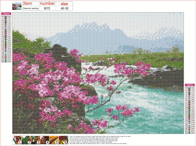 River and Flower | Full Round Diamond Painting Kits