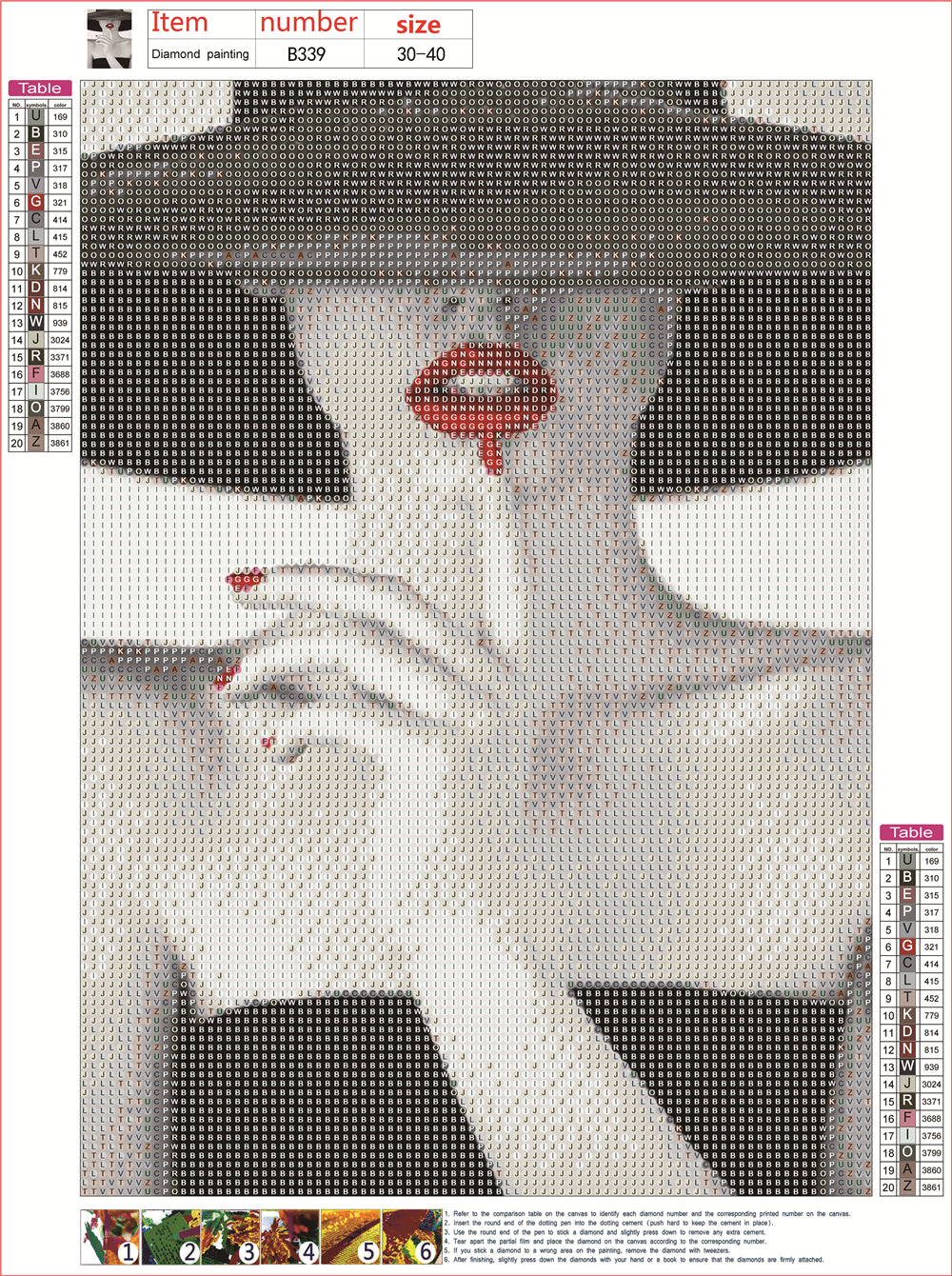 Girl with red lips | Full Round Diamond Painting Kits